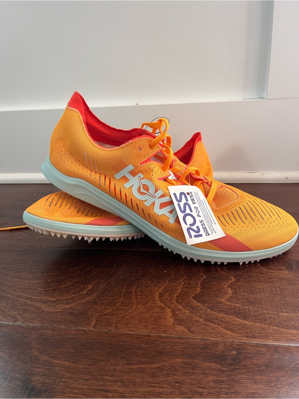 Hoka Cielo X LD Orange Track Spikes Mens 14 (see notes)